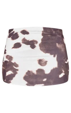 Slinky Basic Cow Print Low Rise Extreme Micro Mini Skirt-PrettyLittleThing Hot