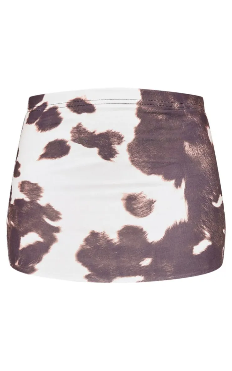 Slinky Basic Cow Print Low Rise Extreme Micro Mini Skirt-PrettyLittleThing Hot