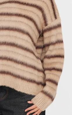 PrettyLittleThing Sweaters*Stripe Fluffy Knit Oversized Sweater