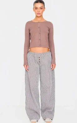PrettyLittleThing Christmas Shop*Stripe Soft Woven Boxer Waistband Straight Leg Pants