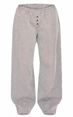 PrettyLittleThing Christmas Shop*Stripe Soft Woven Boxer Waistband Straight Leg Pants