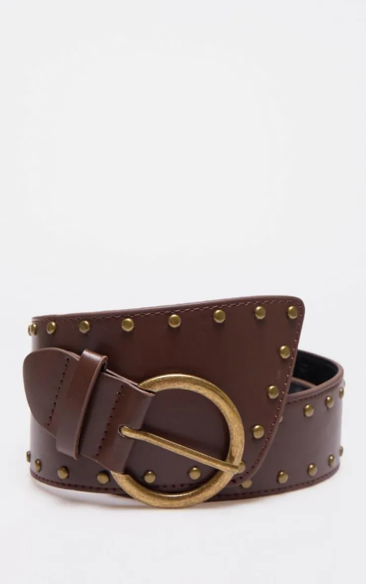 PrettyLittleThing Waist Belts*Stud Detail Cross Over Buckle Waist Belt