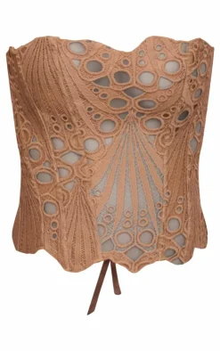 PrettyLittleThing Corsets*Textured Sheer Floral Lace Corset