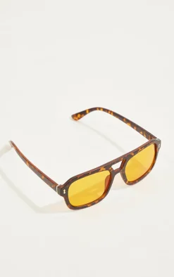 PrettyLittleThing Aviator Sunglasses*Tort Frame Orange Smoke Lens Aviator Sunglasses