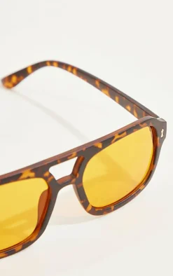 PrettyLittleThing Aviator Sunglasses*Tort Frame Orange Smoke Lens Aviator Sunglasses