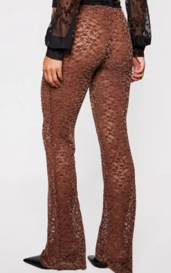 Velvet Lace Flared Pants-PrettyLittleThing Hot