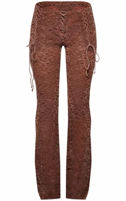 Velvet Lace Flared Pants-PrettyLittleThing Hot