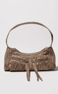 PrettyLittleThing Shoulder Bags*Washed Denim Utility Mini Shoulder Bag