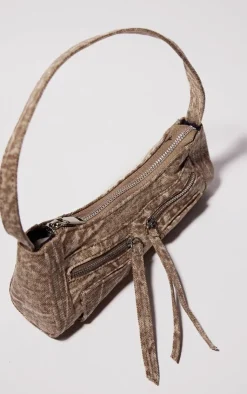 PrettyLittleThing Shoulder Bags*Washed Denim Utility Mini Shoulder Bag