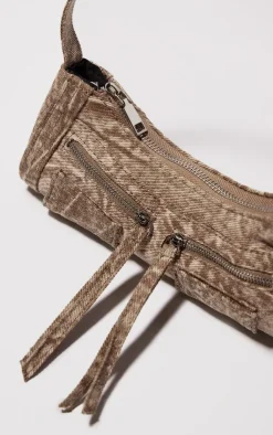 PrettyLittleThing Shoulder Bags*Washed Denim Utility Mini Shoulder Bag