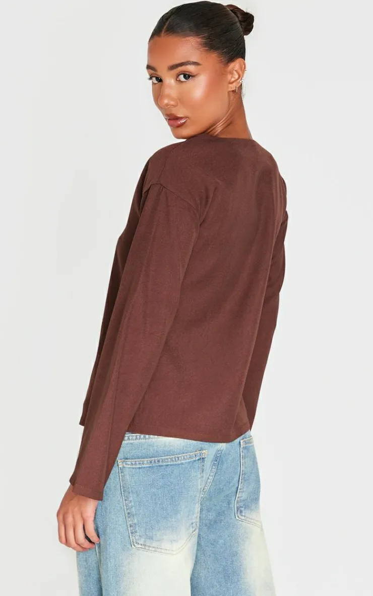 PrettyLittleThing Shirts*Woven Tie Front Flared Sleeve Shirt