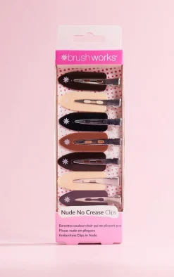 PrettyLittleThing Hair Care*Brushworks Nude No Crease Hair Clips 8 Pack