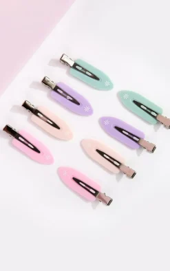 PrettyLittleThing Hair Accessories*Brushworks Pastel No Crease Hair Clips (Pack of 8)