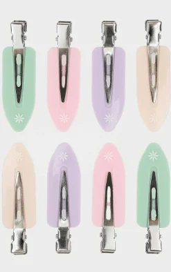 PrettyLittleThing Hair Accessories*Brushworks Pastel No Crease Hair Clips (Pack of 8)