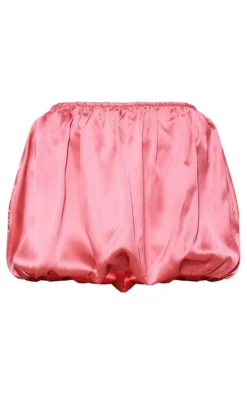 Bubblegum Pink Satin Micro Mini Puffball Skirt-PrettyLittleThing Clearance