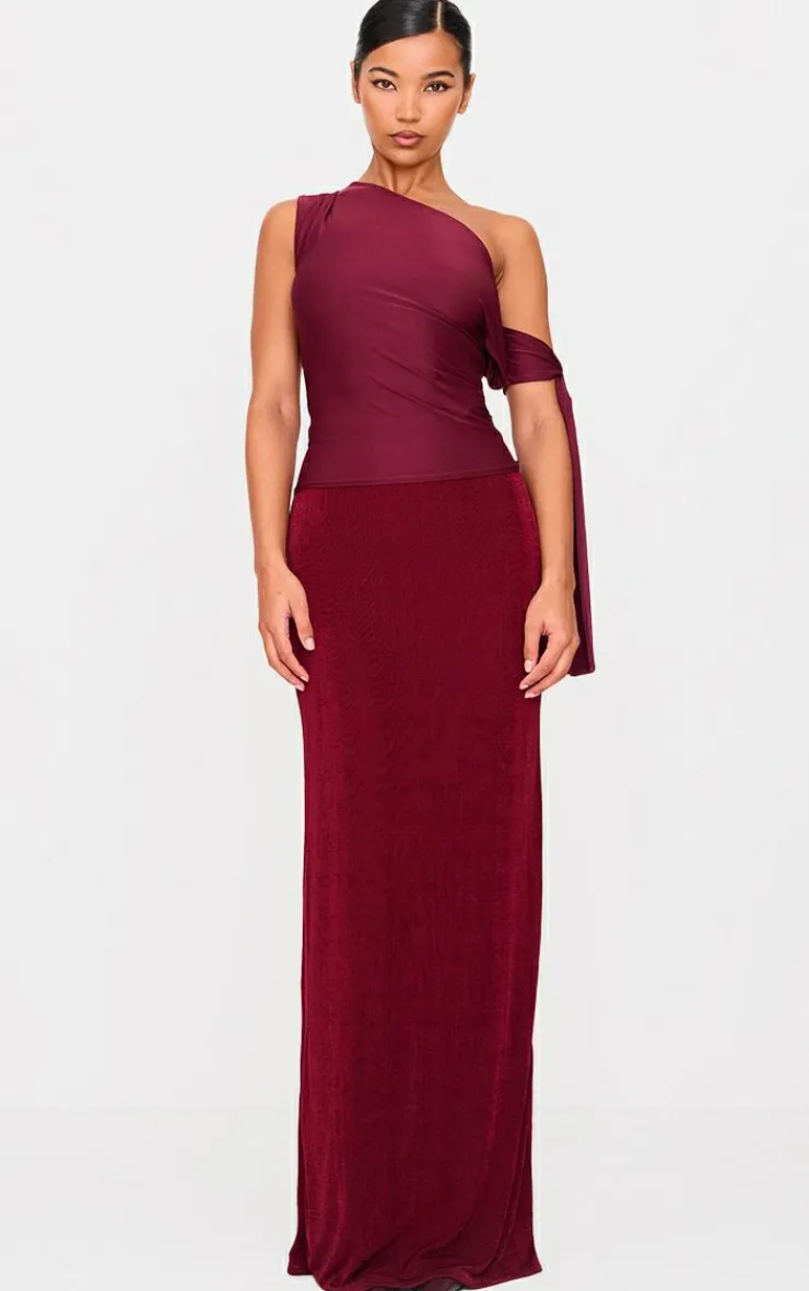 Acetate Slinky Low Rise Maxi Skirt-PrettyLittleThing Discount