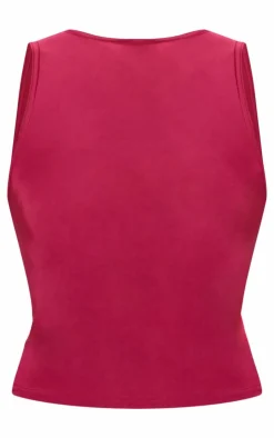 PrettyLittleThing Sleeveless Tops*Boatneck Slinky Sleeveless Long Top