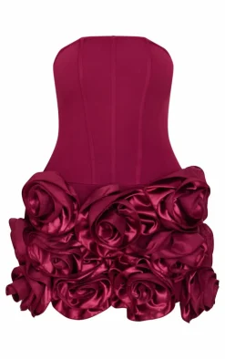 Boned Corset Flower Detail Bodycon Dress-PrettyLittleThing Best