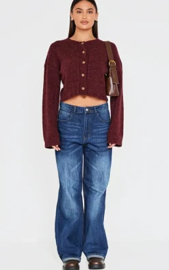 PrettyLittleThing Cardigans*Boucle Knit Button Through Cropped Cardigan