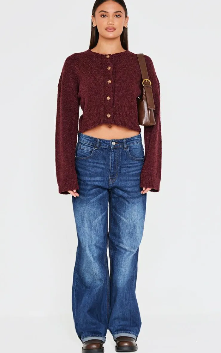 PrettyLittleThing Cardigans*Boucle Knit Button Through Cropped Cardigan