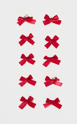 PrettyLittleThing Hair Accessories*Bow 10 Pack Hair Clips