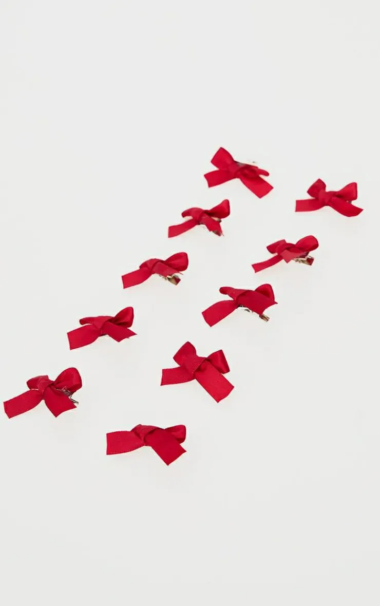 PrettyLittleThing Hair Accessories*Bow 10 Pack Hair Clips