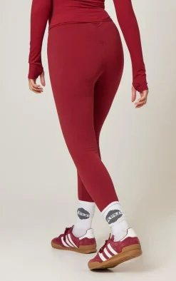 PrettyLittleThing Gym Leggings*Burgundy Brushed Sculpt Ruched Bum High Waist Sport Leggings