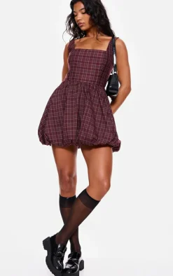 Check Puffball Dress-PrettyLittleThing New