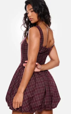 Check Puffball Dress-PrettyLittleThing New