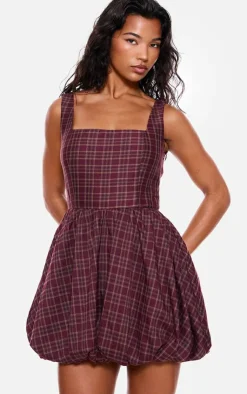 Check Puffball Dress-PrettyLittleThing New