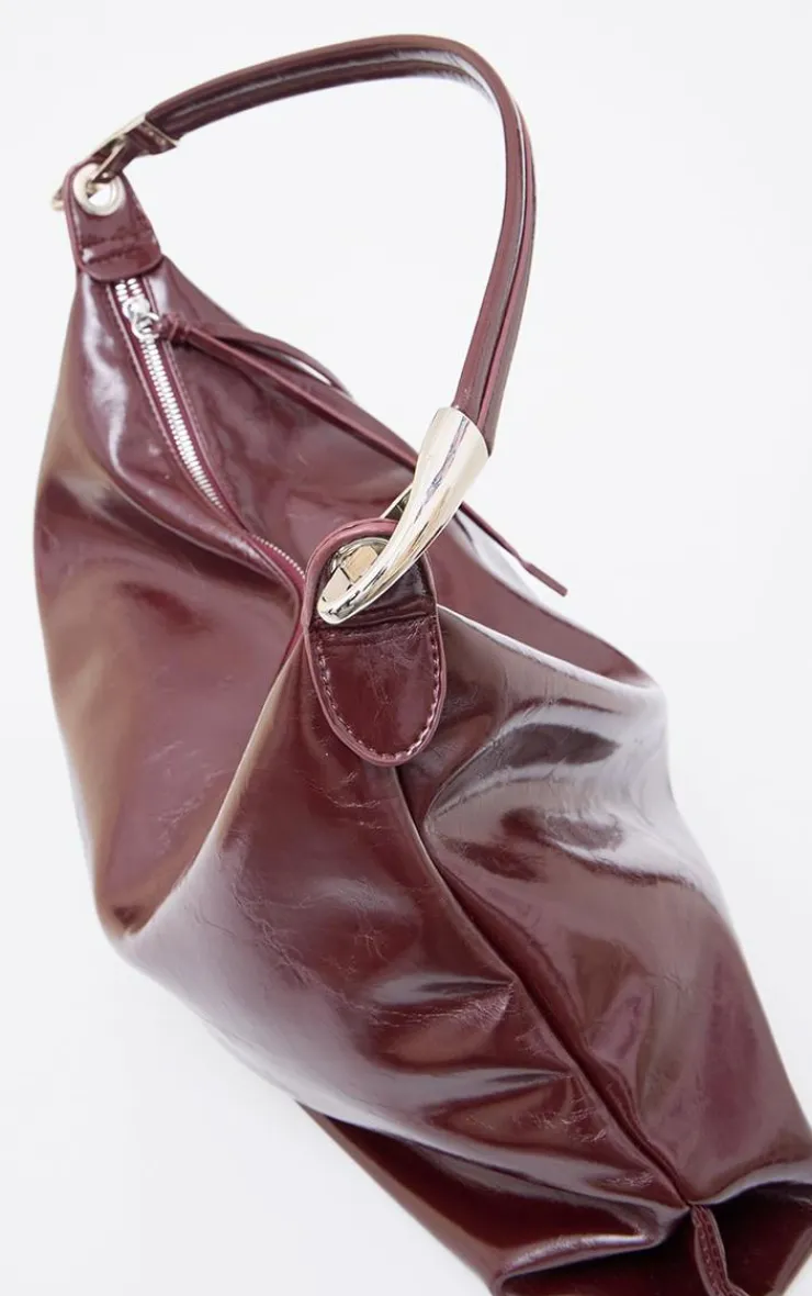 PrettyLittleThing Shoppers*Crinkle Patent PU Oversized Slouchy Tote Bag