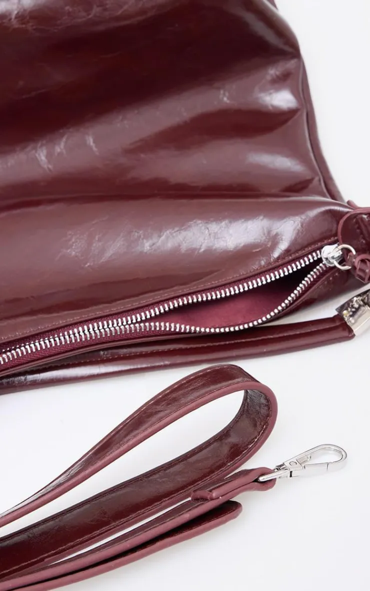 PrettyLittleThing Shoppers*Crinkle Patent PU Oversized Slouchy Tote Bag