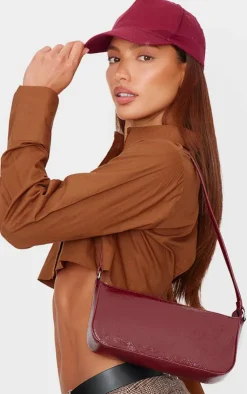 PrettyLittleThing Shoulder Bags*Crinkle Patent Pu Zip Shoulder Bag