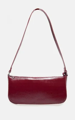 PrettyLittleThing Shoulder Bags*Crinkle Patent Pu Zip Shoulder Bag
