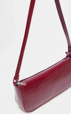 PrettyLittleThing Shoulder Bags*Crinkle Patent Pu Zip Shoulder Bag