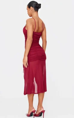 Double Layer Mesh Cowl Midi Dress-PrettyLittleThing Best