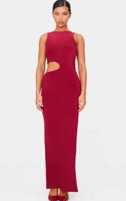 Double Layer Slinky Tie Back Maxi Dress-PrettyLittleThing Hot