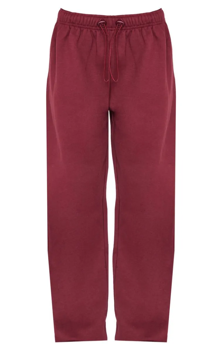 Sale PrettyLittleThing Drawcord Hem Oversized Sweatpants Burgundy