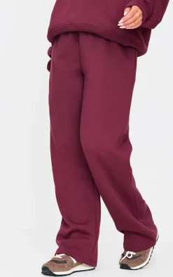 Outlet PrettyLittleThing Drawstring Wide Leg Sweatpants Burgundy