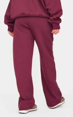 Outlet PrettyLittleThing Drawstring Wide Leg Sweatpants Burgundy
