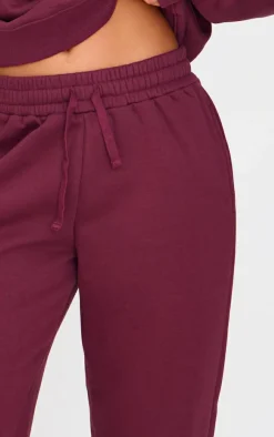 Outlet PrettyLittleThing Drawstring Wide Leg Sweatpants Burgundy