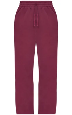 Outlet PrettyLittleThing Drawstring Wide Leg Sweatpants Burgundy