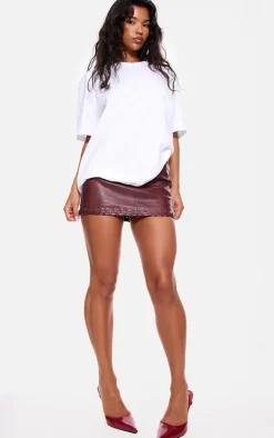 Faux Leather Plaited Mini Skirt-PrettyLittleThing Best