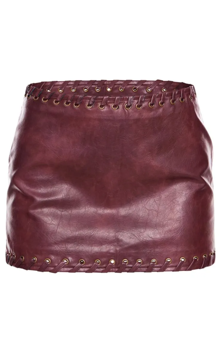 Faux Leather Plaited Mini Skirt-PrettyLittleThing Best