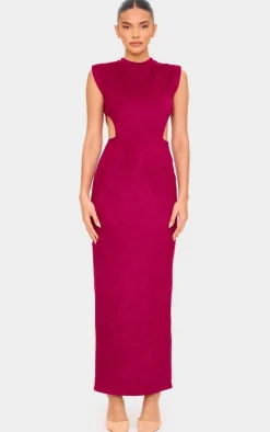 Faux Suede Cut Out Maxi Dress-PrettyLittleThing Sale