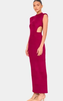 Faux Suede Cut Out Maxi Dress-PrettyLittleThing Sale