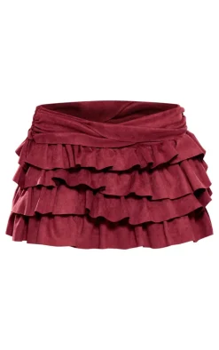 Faux Suede Frilly Rara Mini Skirt-PrettyLittleThing Best