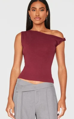 PrettyLittleThing Knitted Tops*Fine Knit Twist Neck Vest Top
