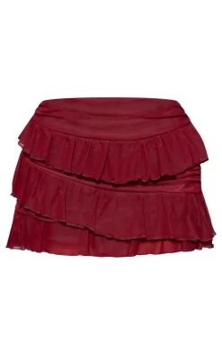 Frilly Asymmetric Hem Mini Skirt-PrettyLittleThing Hot