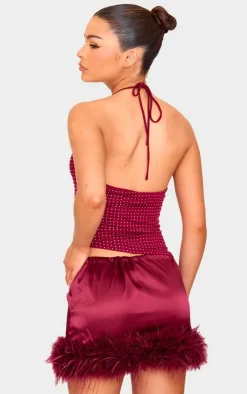 Hot Fix Halterneck Open Back Long Top-PrettyLittleThing Outlet